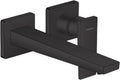 hansgrohe Metropol Modern 1-Handle 2-Hole 5-inch Tall Wall Mounted Bathroom Faucet in Matte Black, 32526671