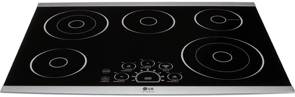 LG Studio 30 in. Radiant Electric Cooktop in Stainless Steel with 5 Burner Elements and SmoothTouch Controls LSCE305ST