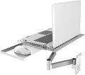XINGAKA Wall Mounted Laptop Stand, Multifunctional Adjustable Holder Wall Mount Foldable Laptop Holde Notebook Stand with Mouse Tray