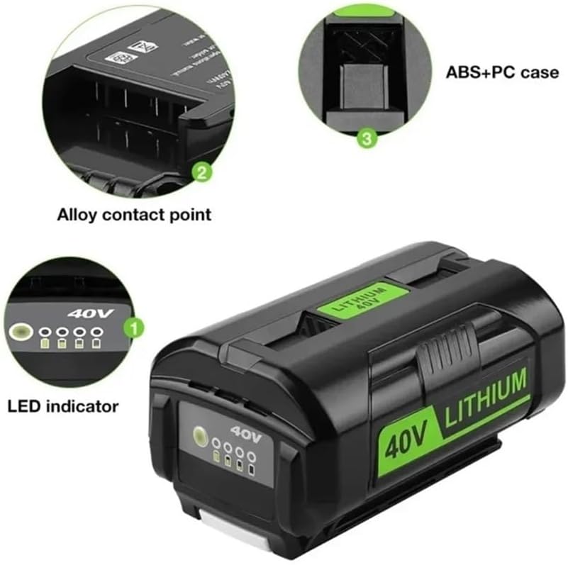 40V 6.0Ah High Power Lithium Battery Compatible for Ryobi Tools Lawn Mower RY40200 OP4050 OP4026 RY40430(12.8Ah 1)