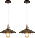 Wall Lights, 2 Pack Pendant Light, Barn Ceiling Light Black Industrial Hanging Light Fixture for Modern Farmhouse Kitchen Dining Room Bar Lighting, Wrought Iron Hemp Rope Chandeliers Hang(C)
