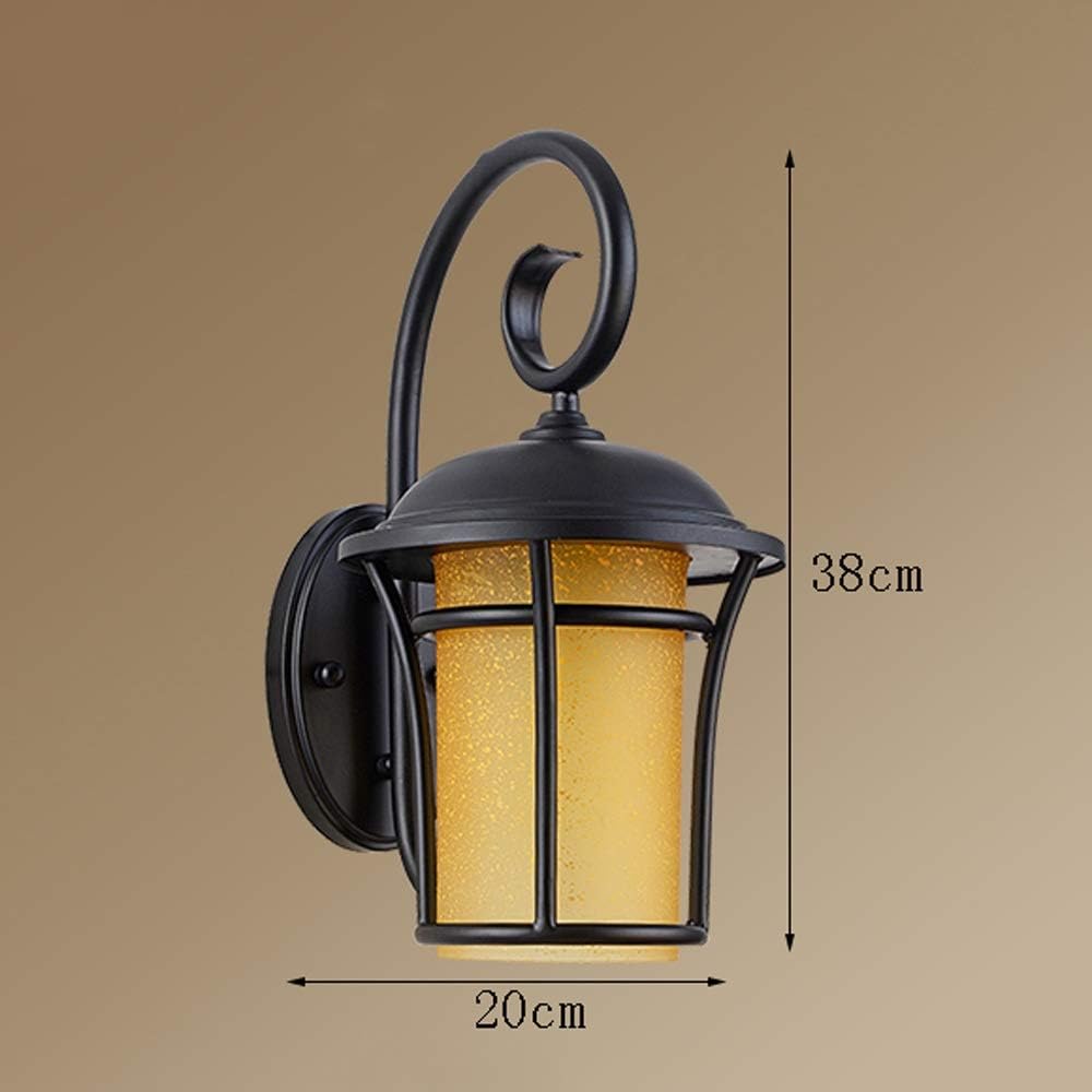 Wall lamp, Traditional Black Wall Sconce Lighting Fixture Waterproof Outdoor IP54 Wrought Iron Wall Lamp Light Retro V-intage Residential Villa Terrace Fence Patio Porch Safety Light E27