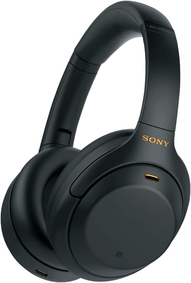 Sony WH1000XM4/B Premium NC Wireless Over-The-Ear Headphones Bundle with Deco Gear Premium Hard Body Case + Converter Adapter Type C + Mizco Travelocity in-Ear Headphone + 2 Year Protection Pack