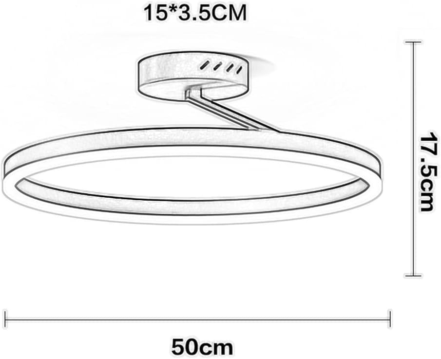 Black/White Ring Ceiling Light Fixture, Metal Wrought Iron Ceiling Lights, Modern LED 3-Color Mode Ceiling Lamp, Simple Ceiling Decoration Lighting Fixtures for Hallway, Bedroom