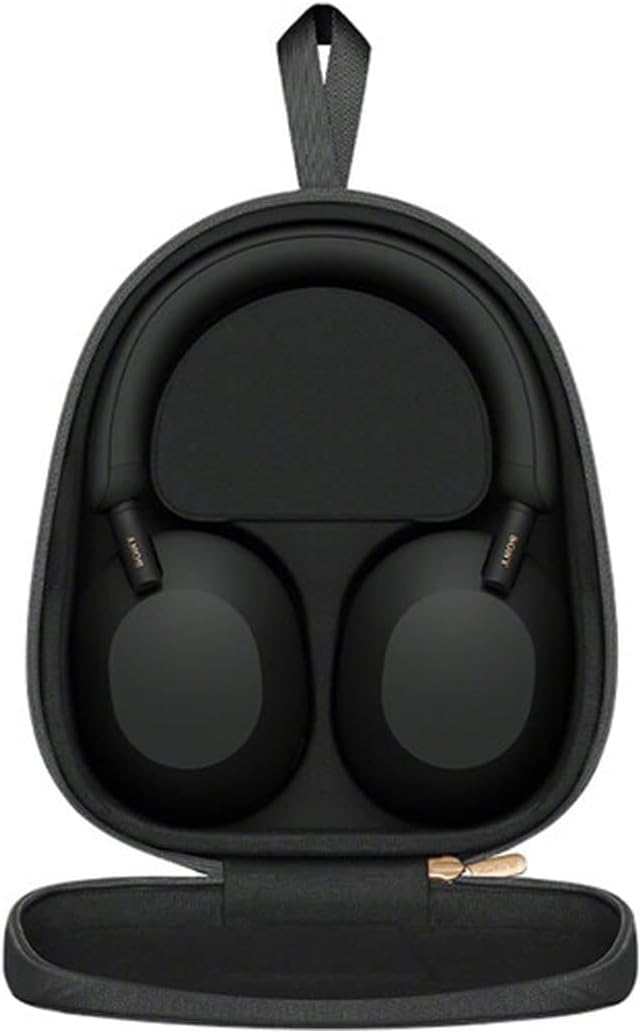 Sony WH-1000XM5 Noise-Canceling Wireless Over-Ear Headphones (Black), 30 Hours Playback Time, Hands-Free Calling, Alexa Voice Control - Kit with Charging Cube and Portable Charger
