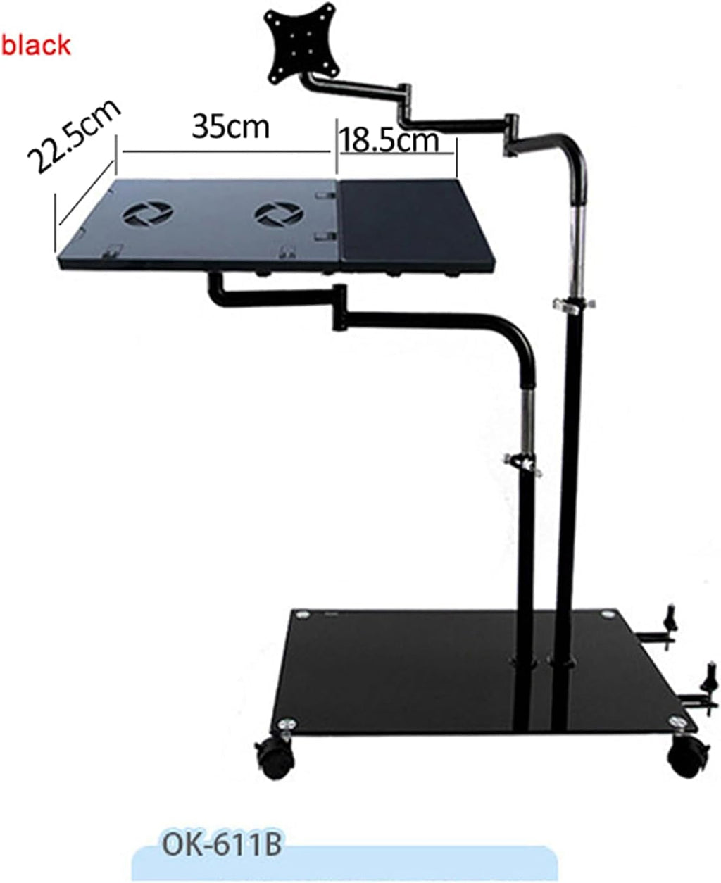 OK610 OK611 - Bedside Moving Laptop Stand Adjustable Sofa Computer Monitor Holder Mount +Keyboard Holder Rotating Laptop Table Lapdesks (OK611W)