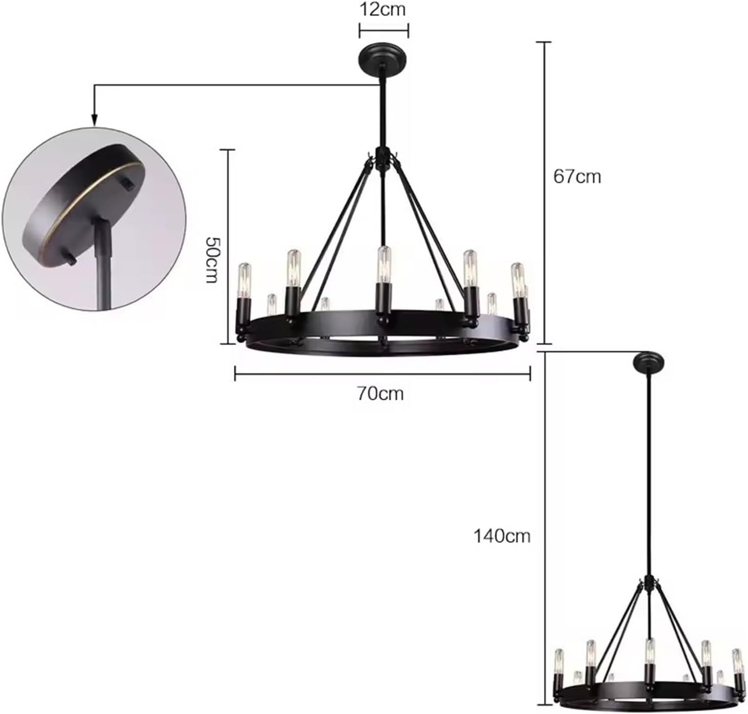 Industrial Vintage Black Chandelier for Kitchen Bedroom Living Room Indoor Lighting Retro Wrought Iron Antique Pendant Lights,Dining Light Fixtures
