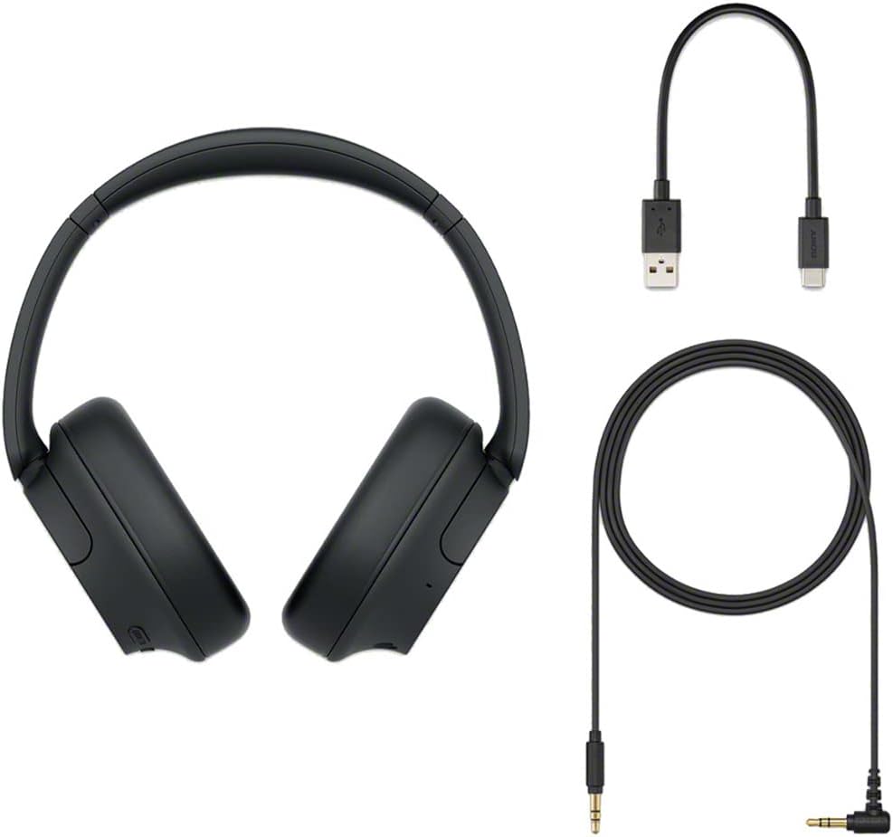 Sony WHCH720N/B Wireless Noise Cancelling Headphone, Black Bundle with Deco Gear Premium Hard Body Case + Converter Adapter Type C + Mizco Travelocity in-Ear Headphone + 2 Year Protection Pack