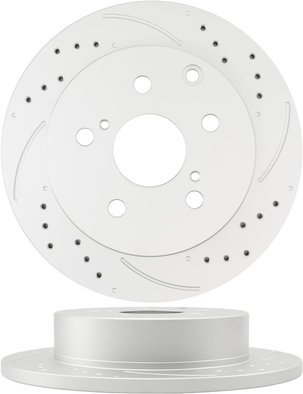Torchbeam Brake and Rotor Kit Front and Rear Brake Pads Brake Rotors Ceramic Compatible with Toyota RAV4 2006-2008 2.4L, Drilled Slotted 10.82'' (275mm) Front and 11.06'' (281mm) Rear Rotor