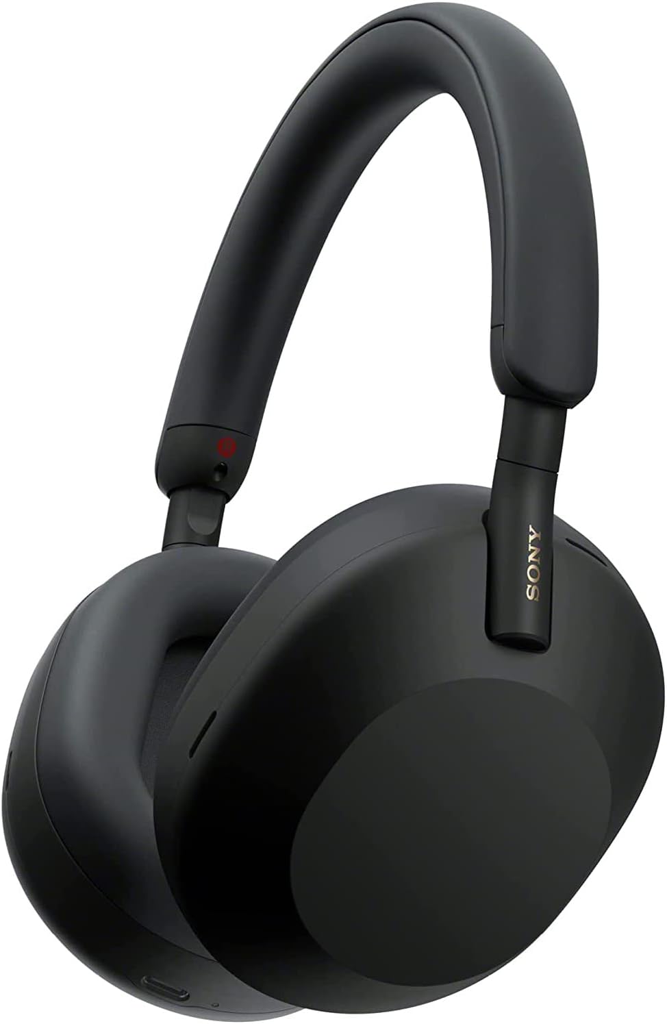 Sony WH-1000XM5 Premium Noise Canceling Headphones, Auto NC Optimizer, 30-Hour Battery, Alexa Voice Control, Black Bundle with Deco Gear Pro Audio Headphone Stand in Matte Black/Red