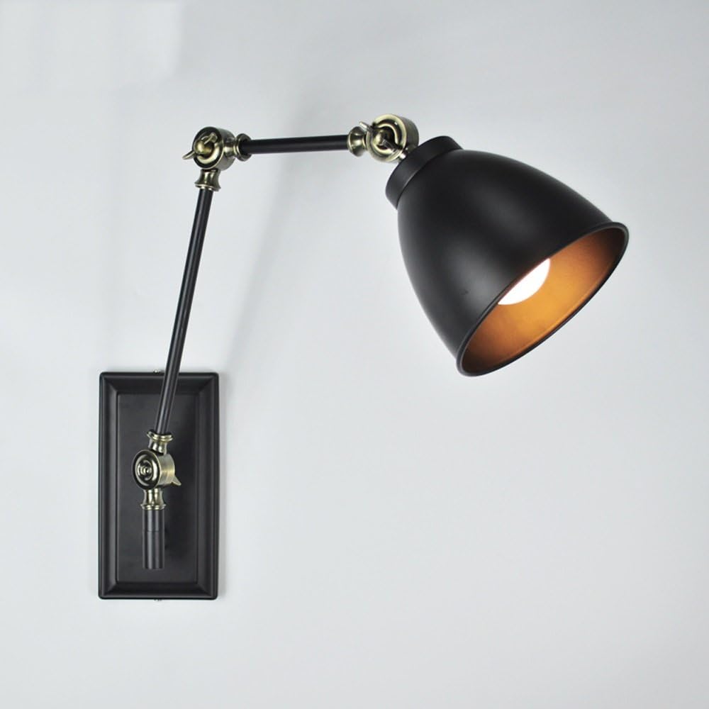 Tai Lu Wall lamp, Loft Industrial Adjustable Long Arm Wall Sconce Lamp Antique Retro V-intage Wrought Iron E-dison Metal Wall Light Fixture,Black Modern Chandeliers, Tal-159971