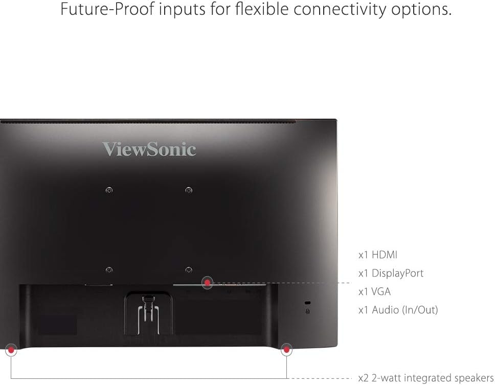 ViewSonic VA2456A-MHD_H2 24 Inch 1080p Dual Pack Head-Only Monitors, IPS Display with 120Hz for Dual-Screen Home and Office Setups, HDMI, DisplayPort, and VGA Inputs
