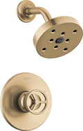 Delta Faucet Trinsic 14 Series Gold Shower Faucet with H2Okinetic Shower Head, Shower Faucet Set, Shower Trim Kit, Brushed Gold Shower Fixtures, Champagne Bronze T14258-CZ (Valve Not Included)