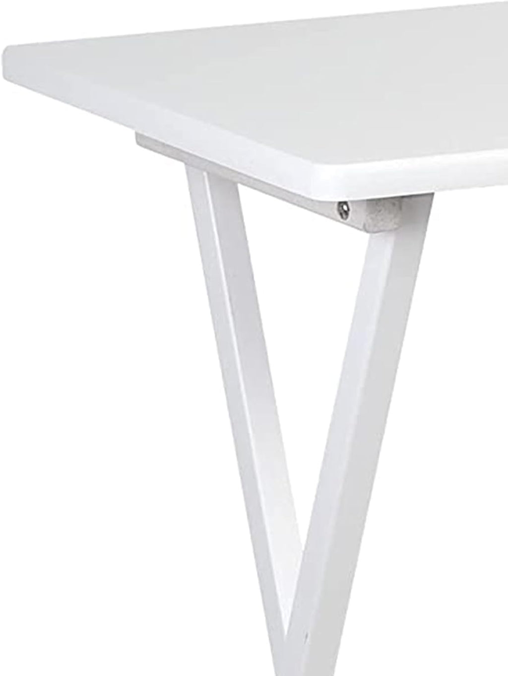PJ Wood Conventional Solid and Sturdy Wood Construction Portable Folding TV Snack Tray Table Desk Serving Stand, White (8-Piece Set)