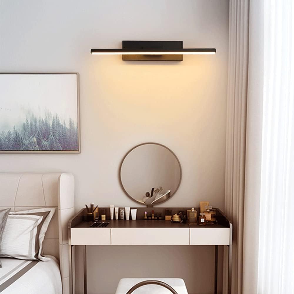 330 Rotatable LED Wall Light Bar Black Bathroom Fixtures Over Mirror 7W Long Linear Bedroom Sconce Modern Office Reading,Chandelier
