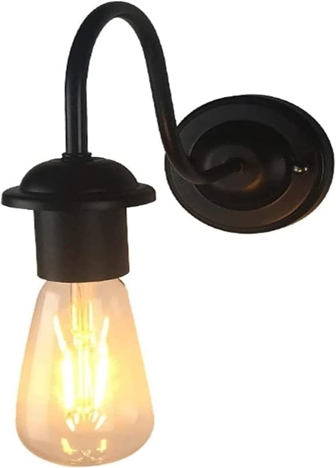 Black Retro Wall Sconce Lamp Holder Wrought Iron Indoor Lantern Mount Lighting Fixture,Chandelier