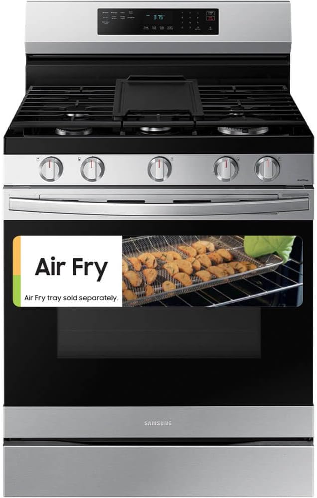Samsung 6.0 Cu. Ft. Smart Freestanding Gas Range with No Pre-heat Air Fry & Convection, Stainless Steel, NX60A6511SS/AA