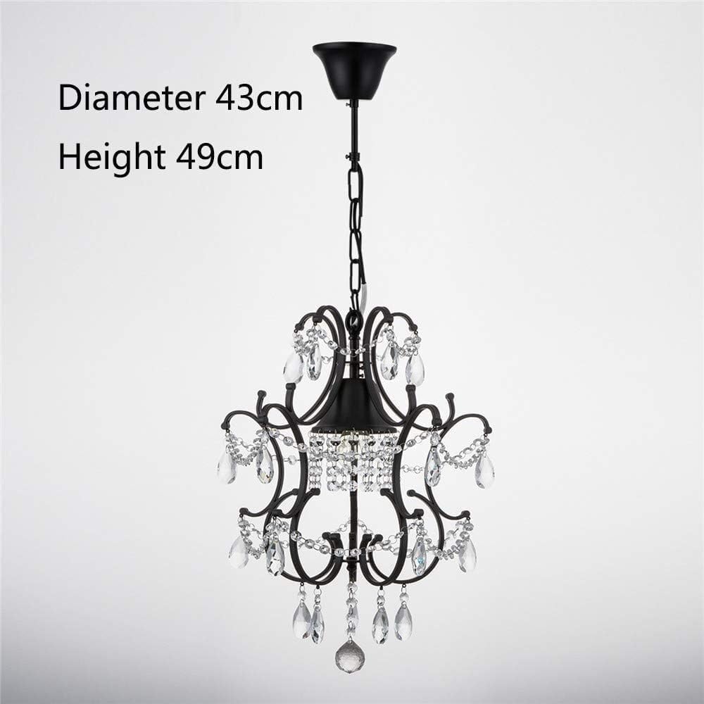 Modern Hanging Lamp, Pendant Light Fixture Style Luxurious V-intage Wrought Iron Crystal Chandeliers， Black Kitchen Island Light,Chandelier LED Ceiling Light