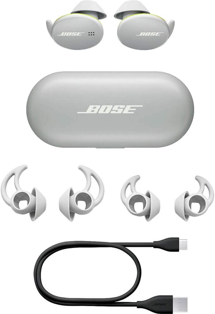 Bose Sport Earbuds - True Wireless Earphones - Bluetooth in Ear Headphones for Workouts and Running, Glacier White (Renewed)