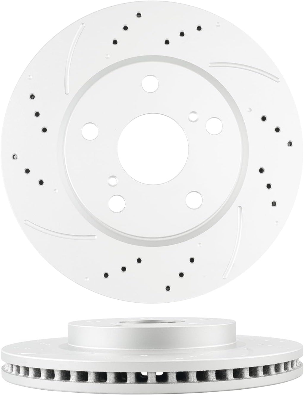 Torchbeam Brake and Rotor Kit Front and Rear Brake Pads Brake Rotors Ceramic Compatible with Toyota RAV4 2006-2008 2.4L, Drilled Slotted 10.82'' (275mm) Front and 11.06'' (281mm) Rear Rotor