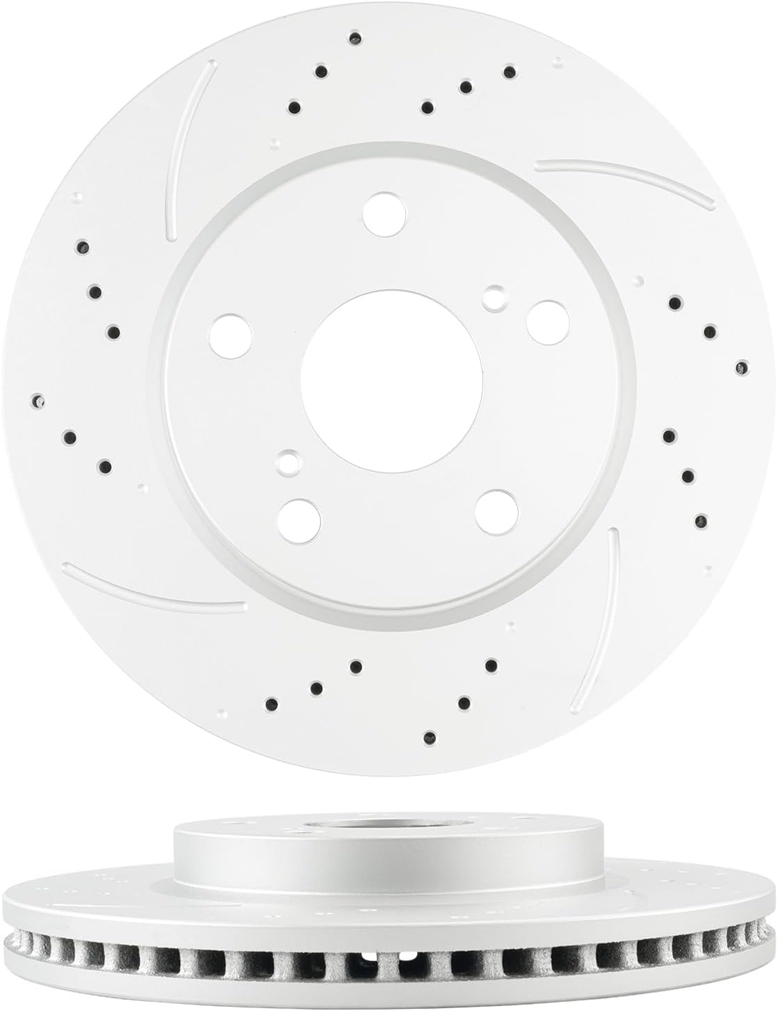 Torchbeam Brake and Rotor Kit Front and Rear Brake Pads Brake Rotors Ceramic Compatible with Toyota RAV4 2006-2008 2.4L, Drilled Slotted 10.82'' (275mm) Front and 11.06'' (281mm) Rear Rotor