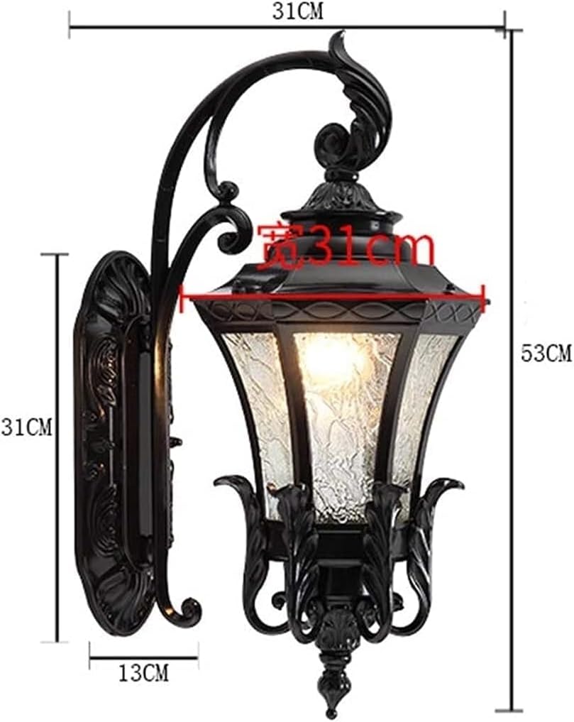 European Wall Light Outdoor Black Wrought Iron E27 Retro Industrial Wall Mounted Lantern, Wall Light Lighting Fixtures Indoor Chandelier,