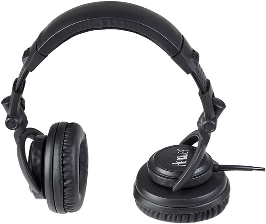 Hercules DJ Starter with Serato DJ Lite Controller and DJMonitor 32 Active Speakers Bundle With Headphones, Laptop Stand and 4-Port USB 3.0 Hub (3 Items)