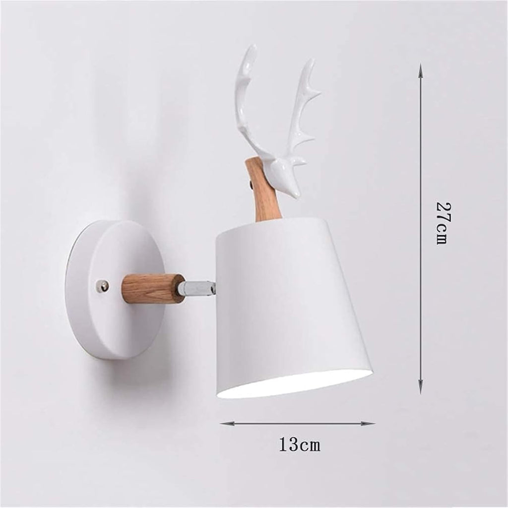 Wall Light Modern Wall Lamp Black Wrought Iron Shade Simple Wall Mount Light Indoor Sconces Home Decor Lamp Chandelier Light Fixture(White)
