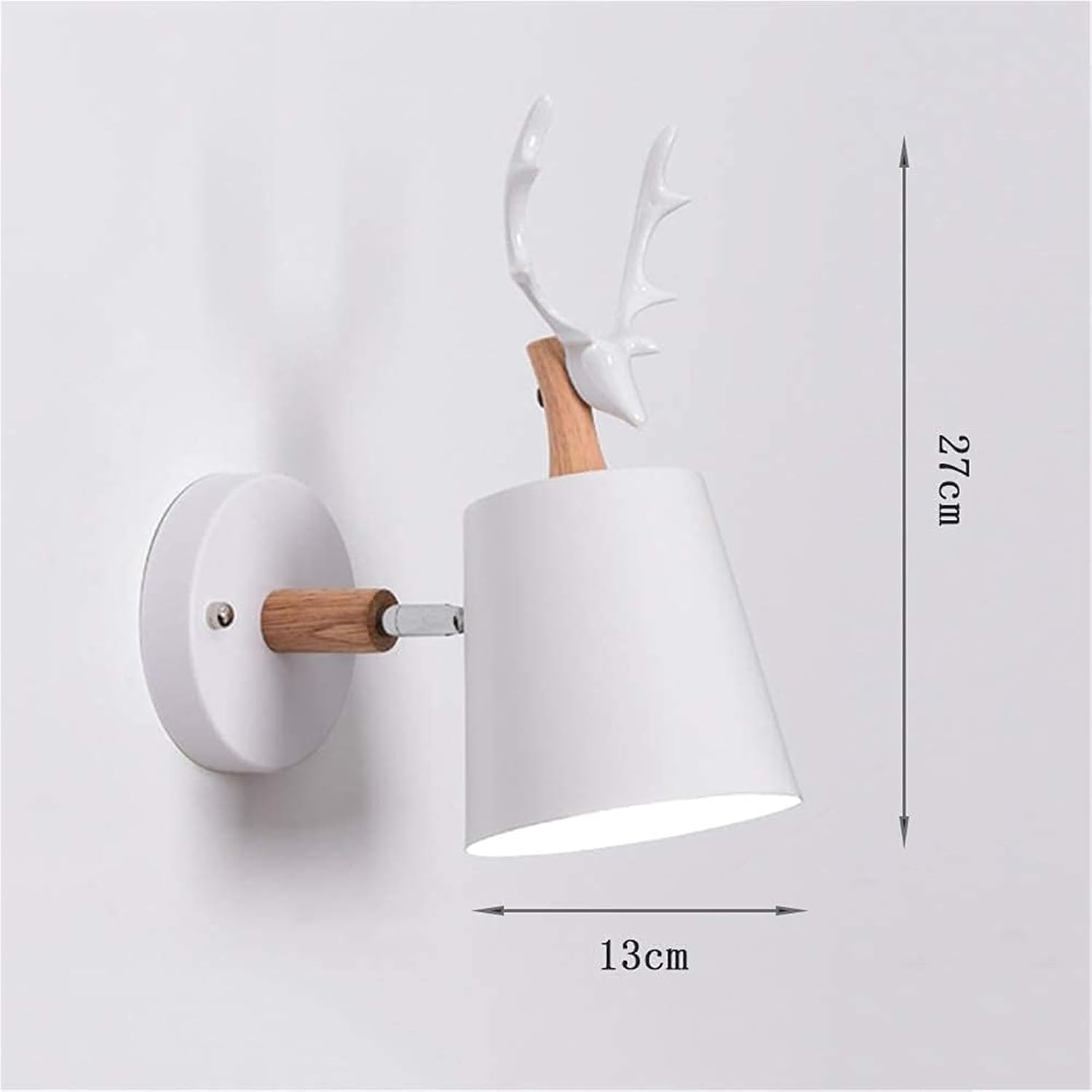 Wall Light Modern Wall Lamp Black Wrought Iron Shade Simple Wall Mount Light Indoor Sconces Home Decor Lamp Chandelier Light Fixture(White)