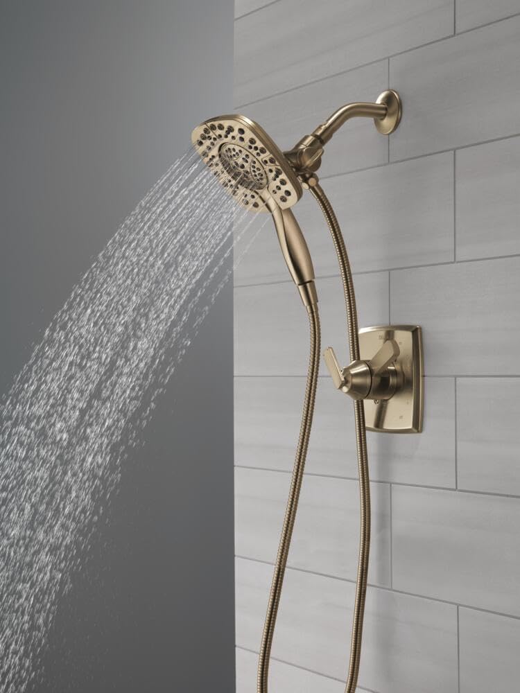 Delta Ashlyn 17 Series Dual-Function Bathtub & Shower Faucet Set with In2ition 2-in-1 Dual Shower Head Handheld Spray, Gold 2-Handle Valve Trim Kit, Champagne Bronze T17464-I-CZ (Valve Not Included)
