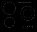 3-Burner Electric Cooktop, 2600W 110V Ceramic Stove Top with Touch Control, 9 Power Levels & Timer, 2+1 Induction Hotplate, Black Countertop Burner for Cooking