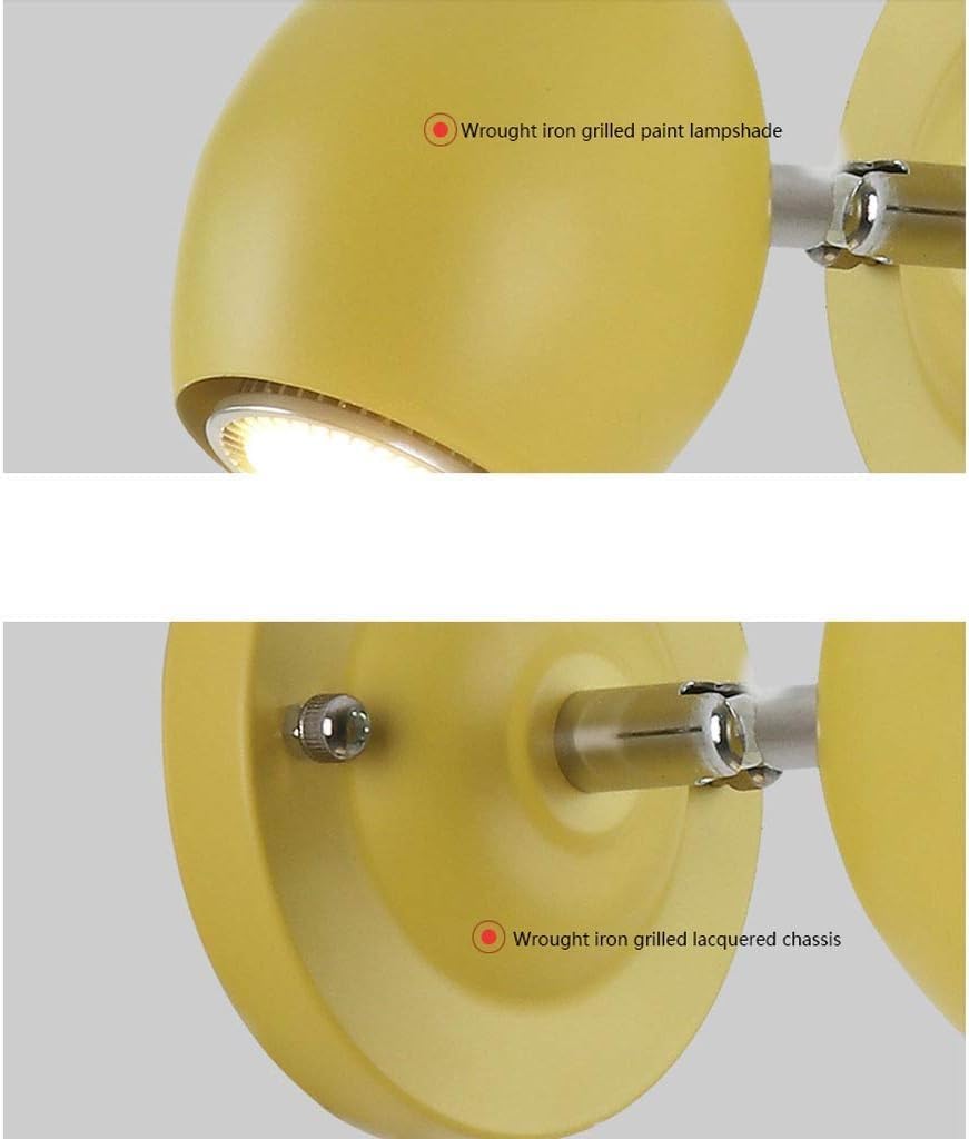 Wall Light Wrought Iron Wall Lamp Nordic Creative Antlers Light Bedroom Sconce for Living Room Bedside Dining Fixtures Decor(Yellow)
