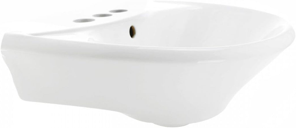 Renovators Supply Manufacturing Ondine Space Saving 16' W x 33' H x 14.5' Proj. Small Bathroom Pedestal Sink, Vitreous China, with Overflow, Compatible with 4 in. Centerset Faucets