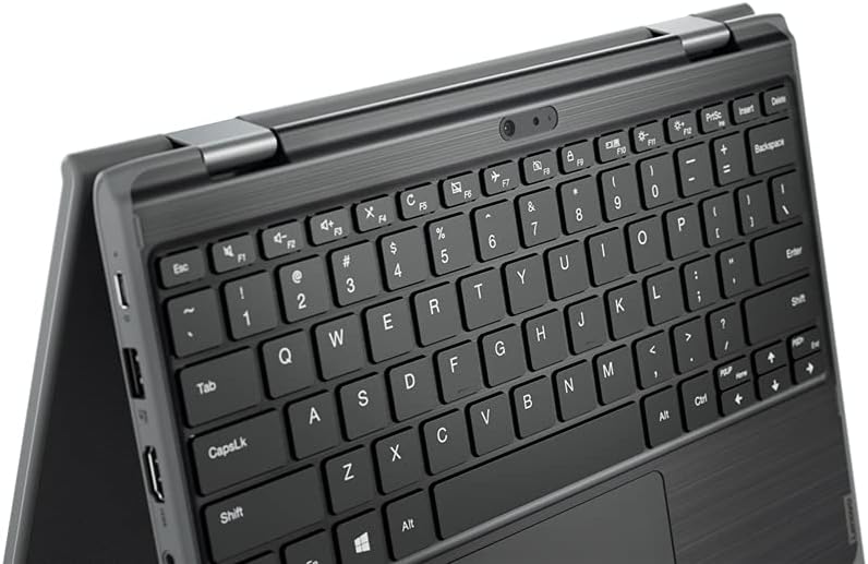 Lenovo 300e 11.6' Touchscreen Netbook, Windows 11, Intel Quad-Core N5030, 8GB RAM, 128GB SSD, Black (Renewed)