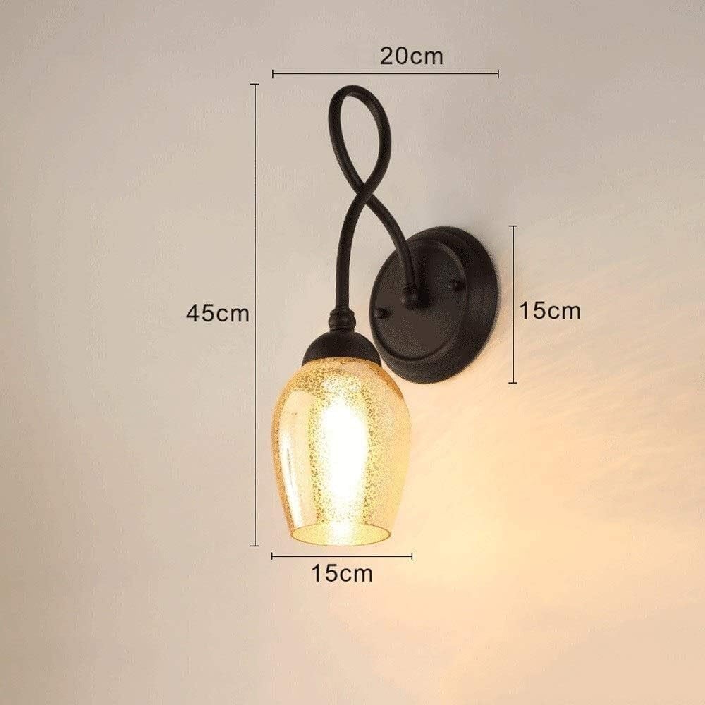 Modern American Creativity Wall Light, Wrought Iron Black and Inner Wall of Broken Silver Plated Art Lampshade,Chandelier LED Ceiling Light