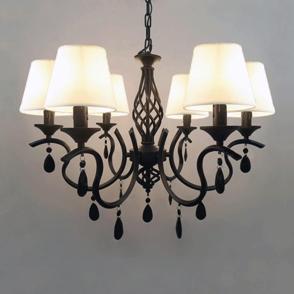 Industrial Pendant Light American Style Minimalist Candle Chandelier European Style Vintage Crystal Pendant Light Wrought Iron Ceiling Lighting Fixture Lamp for Dining Room Bathroom Foyer Living Room
