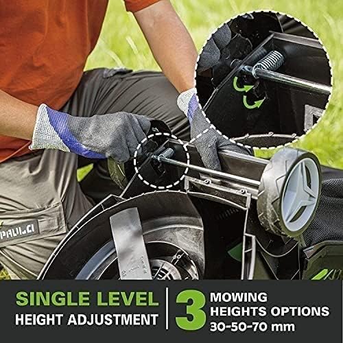 Electric Cordless Lawnmower Push Rotary Lawnmower Lightweight Hover Collect Lawn Mower Cutting Heights 30-70 cm up to 380 m2 Garden with 30L Grass Box