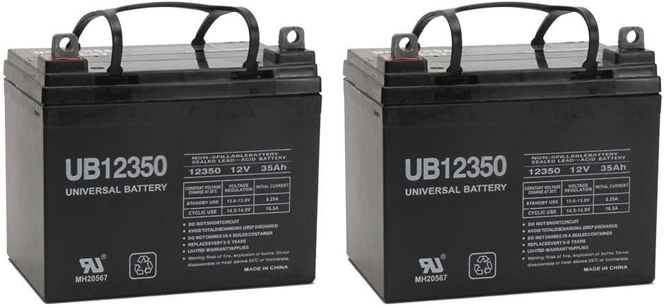 UPG UB12350 12V 35Ah Pride Victory AGM1234T Scooter Replacement Battery - 2 Pack