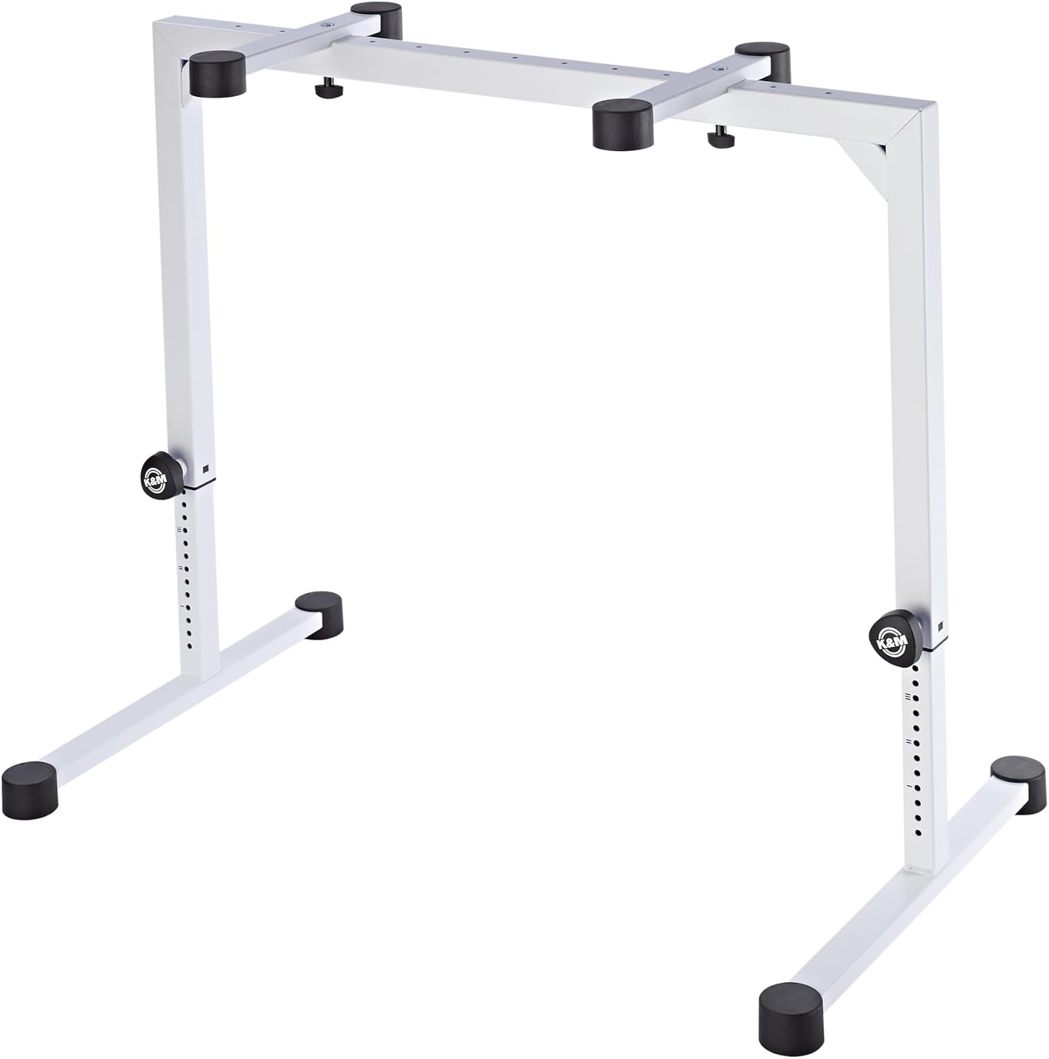 K&M - Konig & Meyer 18810.015.76 Table Style Keyboard Stand Omega - Sturdy Heavy Duty Adjustable Frame - Folds Flat Portable - Fits Piano and Electric Keyboards - For Adult and Youth Musicians - White