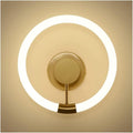 Round Dimmable Wall Sconces Acrylic Modern Wrought Iron Light for Living Room Bedroom Bathroom Kitchen Island(Gold)