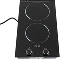 Double Induction Cooktop Burner, 900 & 1200W Burner Induction Cooker Cooktop with 9 Power Levels Timer & Overheat Protection Portable Electric Countertop Burner for Kitchen Cabin Office Studio Etc