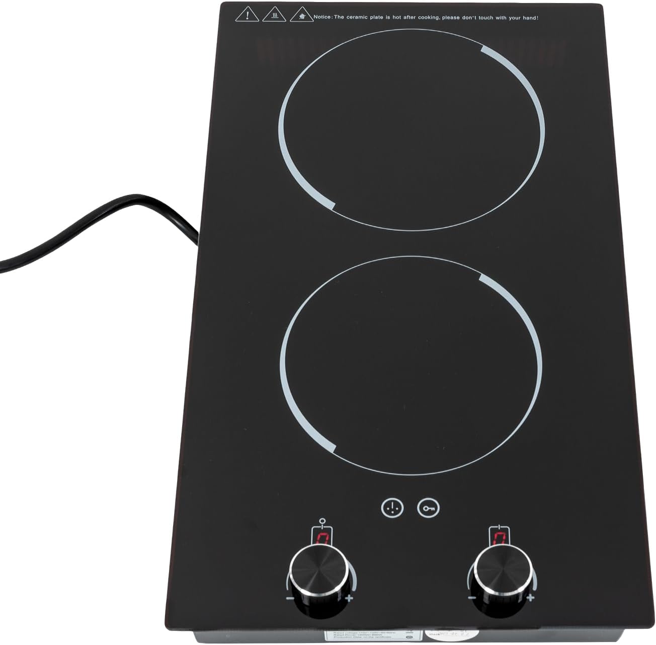 Electric Induction Cooker, 2100W Double Induction Cooktop Burner, Electric Induction Cooker Hot Plate, 9 Power Levels, Knob Control 2-Burner Countertop Induction Cooker for Kitchens, Restaurants