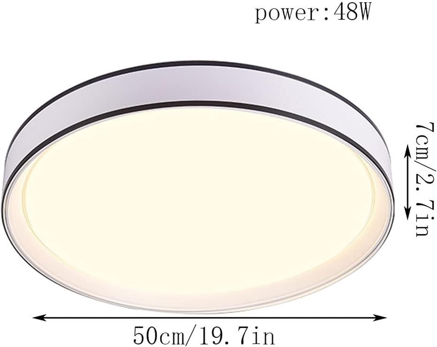 Modern Simple LED Ceiling Light, Dimmable Wrought Iron Ceiling Lamp for Bedroom Living Room Dining Room Lighting Fixtures(White)
