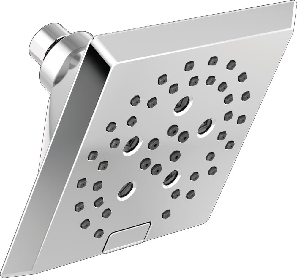 Delta Faucet 5-Spray H2Okinetic Raincan Shower Head, Oil Rubbed Bronze Showerhead, Square Shower Head, Delta Shower Head, Water Saving Shower Head, Venetian Bronze 52664-RB