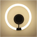 Round Dimmable Wall Sconces Acrylic Modern Wrought Iron Light for Living Room Bedroom Bathroom Kitchen Island(Black)