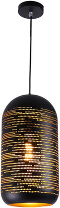 Chandelier, Black Wrought Iron Chandelier Retro Industrial Lamp Single Headlight Pendant Light Chandelier Metal Shade Hanging Lighting Fixtures Restaurant Bar Cafe(7.8in*15.3in)