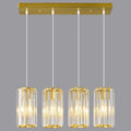 Gold Pendant Lighting Modern Pendant Light, Mini Crystal Chandeliers,Adjustable Pendant Light Fixture for Kitchen Island Dinning Room Corridor Bedroom(Gold 4-Light)
