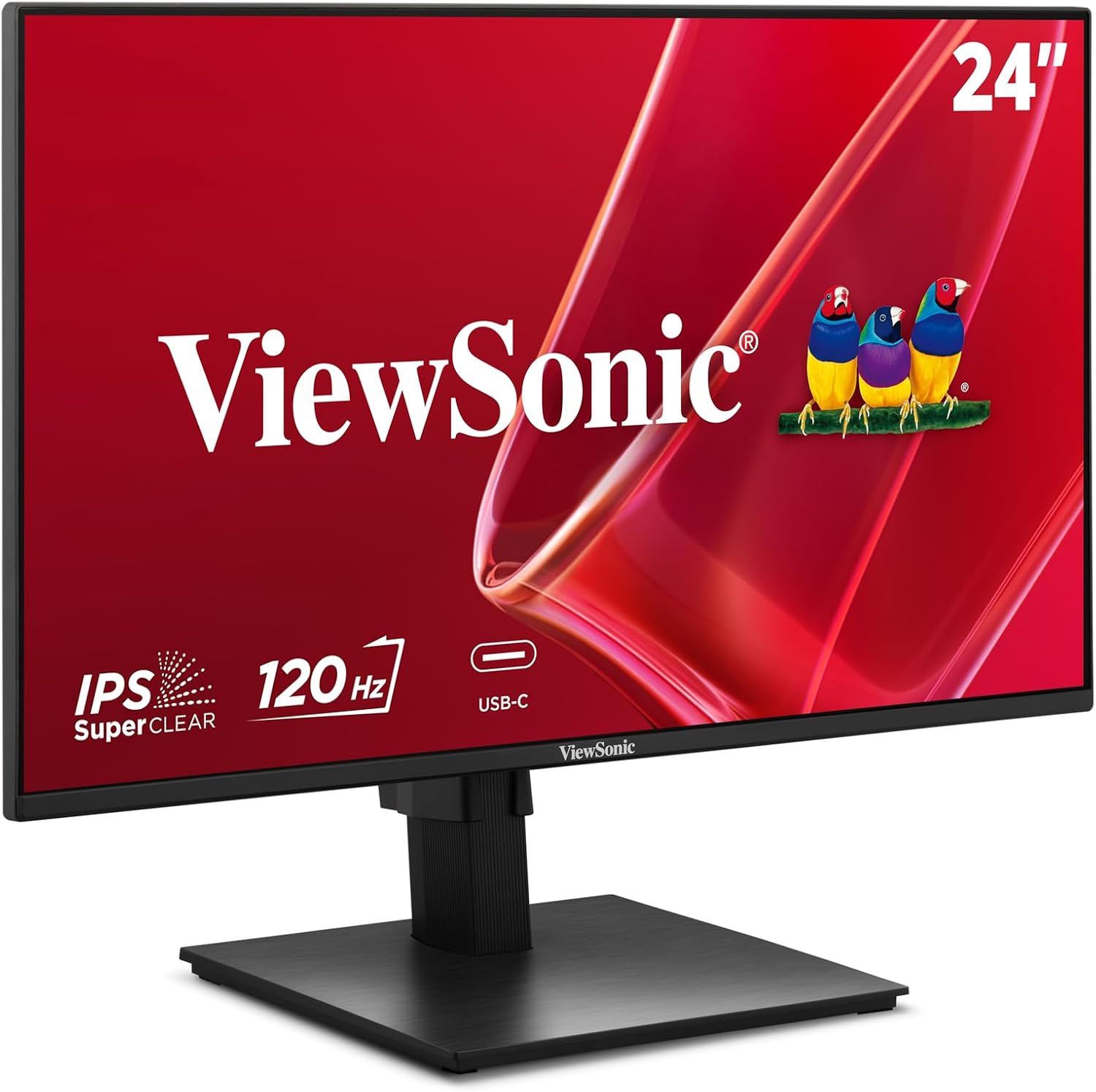 ViewSonic VA2448-MHU 24 Inch 1080p Monitor, IPS Display with 120Hz for Everyday Productivity, Variable Refresh Rate for Home and Office, HDMI, VGA, and USB C Inputs
