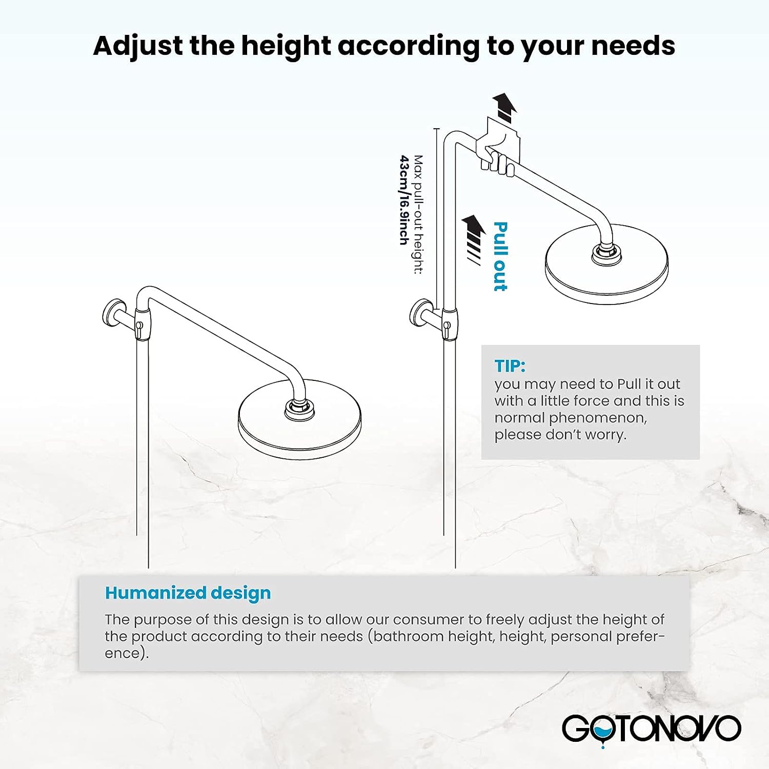 gotonovo Shower Faucet Set Brushed Nikcel 8-inch Shower Head Fixture with Handheld Spray Double Lever Handle Tub Spout Triple Function Bathroom Wall Mount