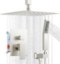 Shower System Shower Faucet Set, STARBATH 10' Ceiling Mount Rain Shower Head and Handheld Spray for Two Person, Rainfall Shower System with Diverter Valve and Trim Kit Complete,Brushed Nickel